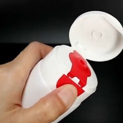 Positively practical: S Packs Easy-Press Cap is designed for single-handed use